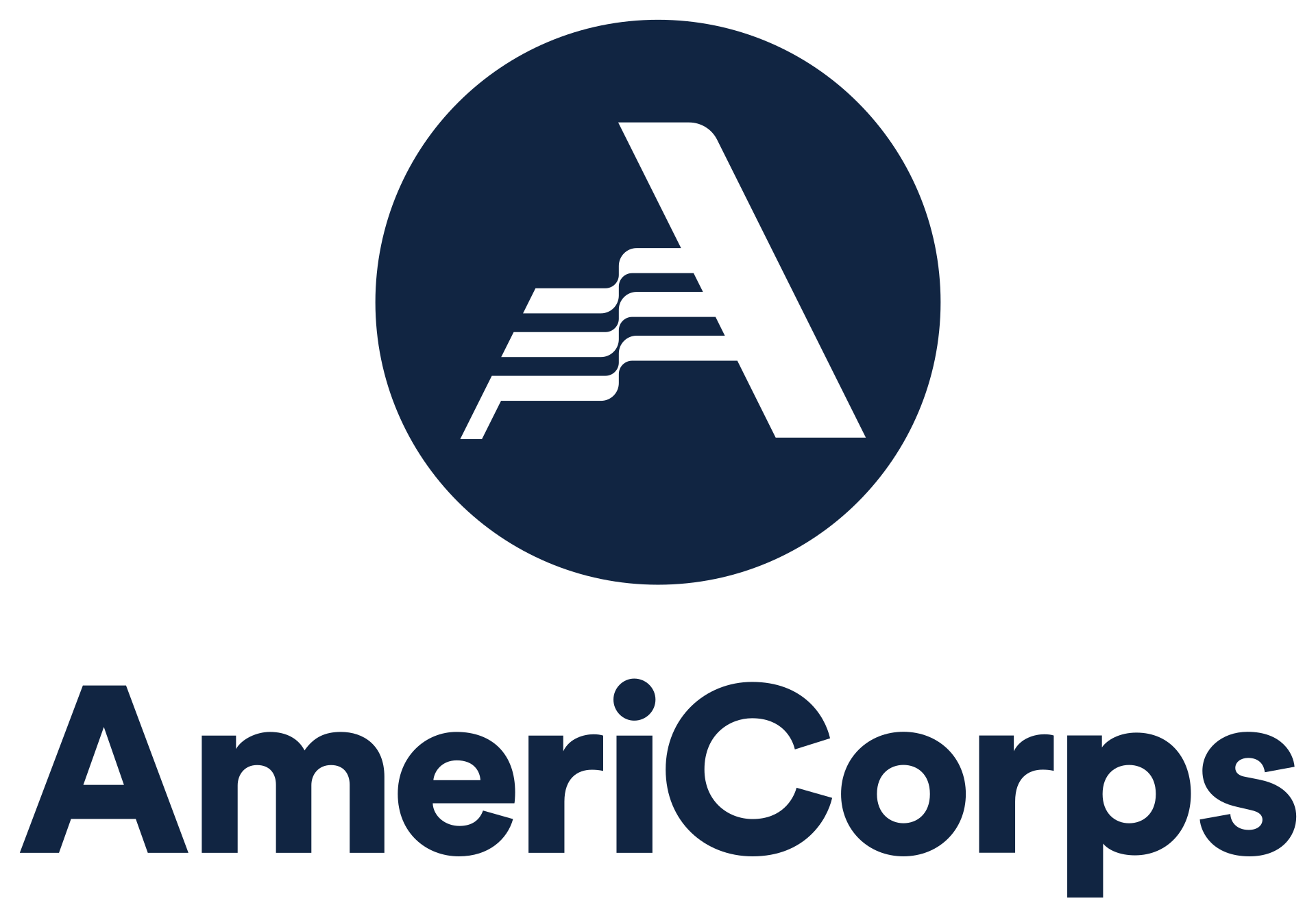 Logo for AmeriCorps, officially known as the Corporation for National and Community Service.