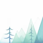 Blue and green trees graphic