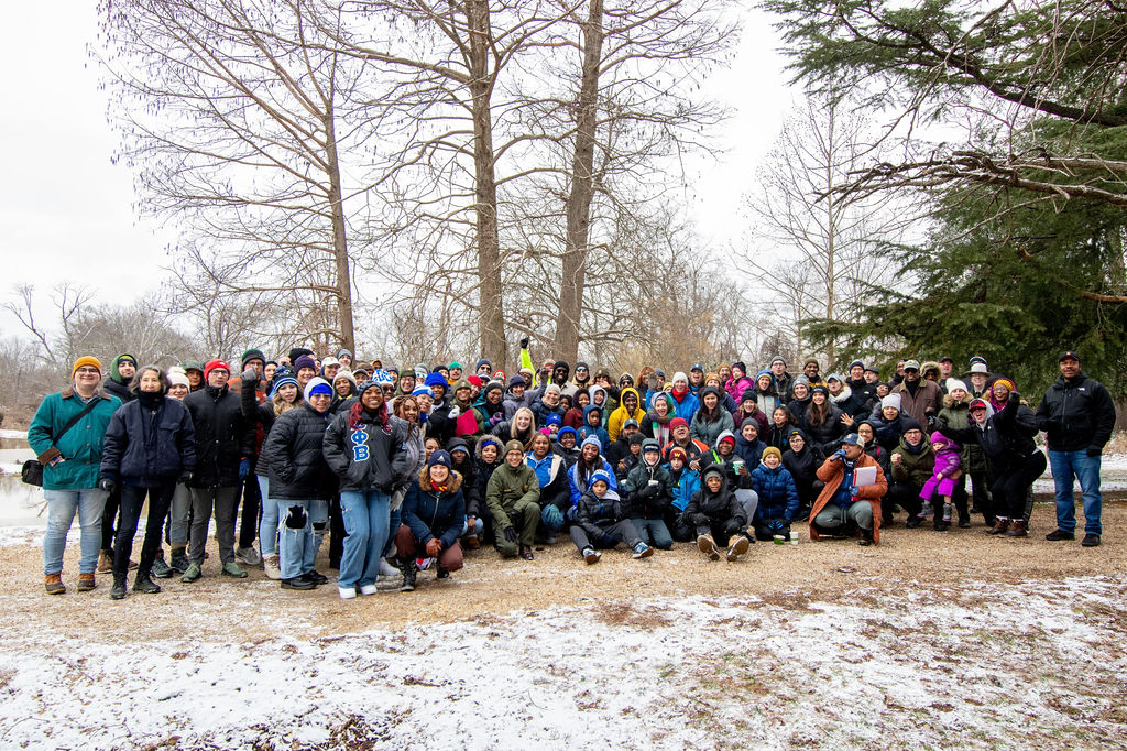 MLK Day of Service group photo outside in DC