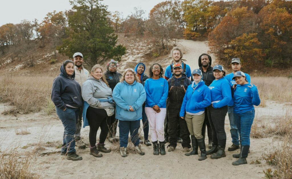 Members of the Indiana Dunes Restoration Crew pose for group photo