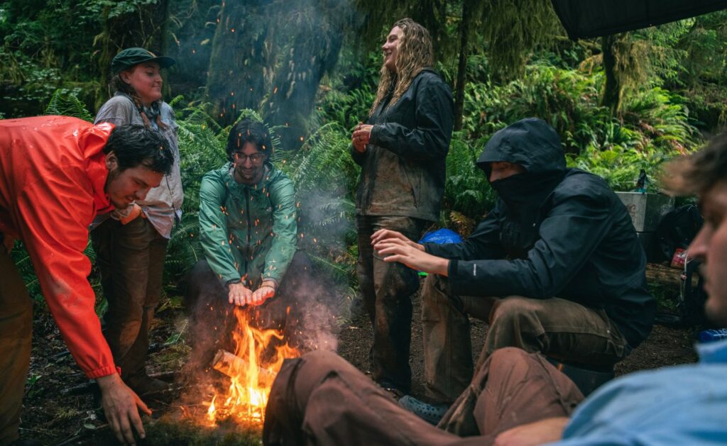 SCA Olympic National Park Backcountry Trail Team At Campfire