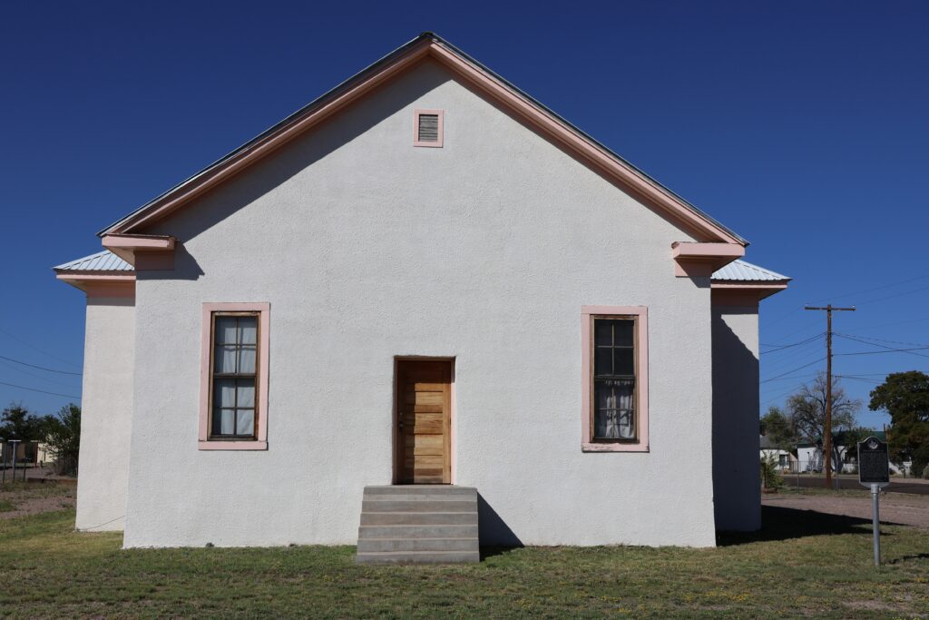 Exterior view of the Blackwell School National Historic Site in Marfa, Texas.