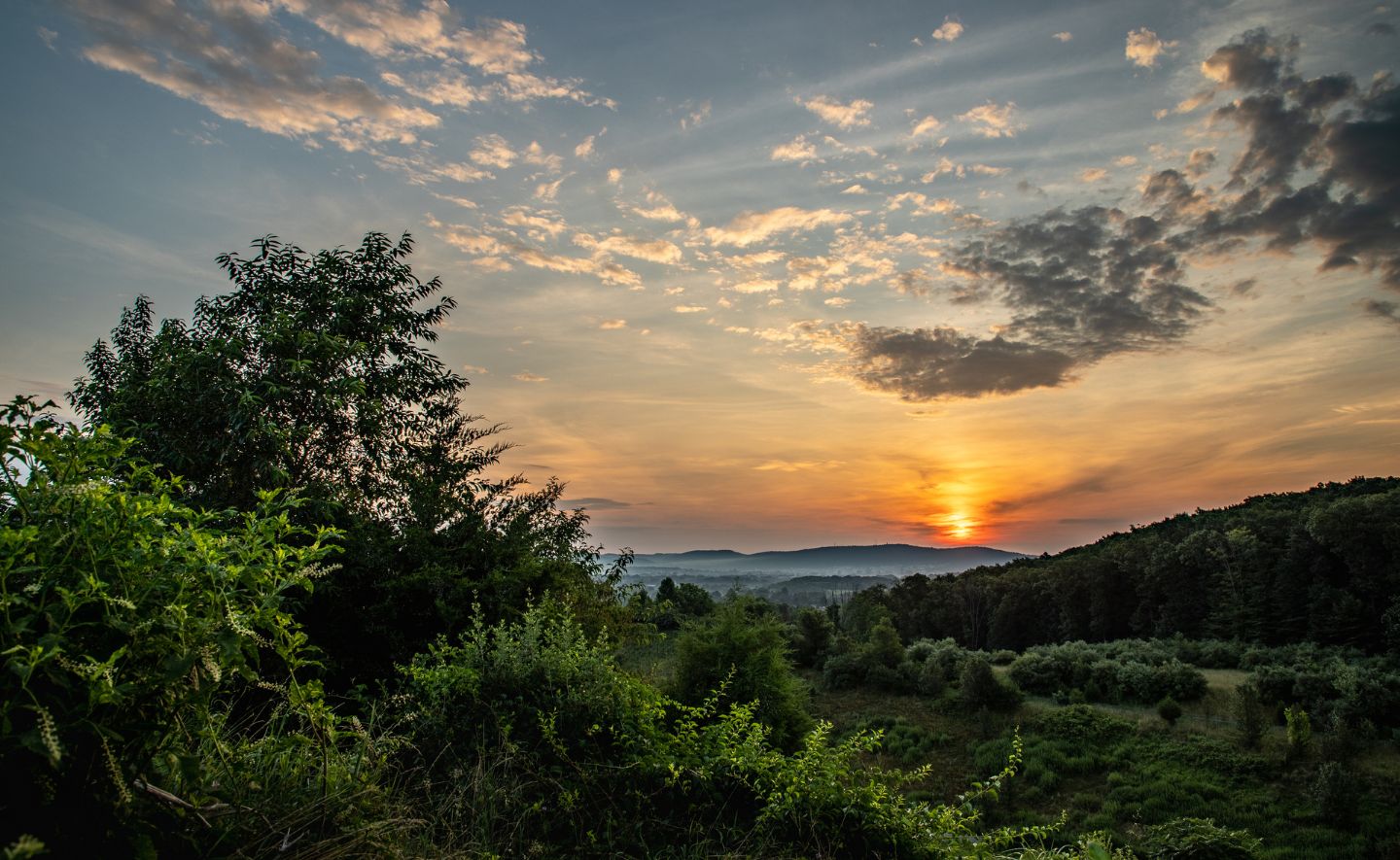 Sunrise over the hills near Reading, PA