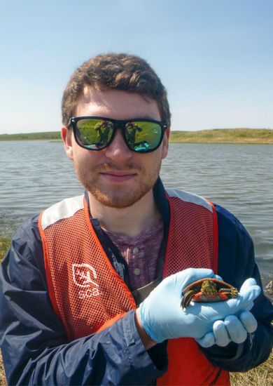 A person holding a small turtle in their hand